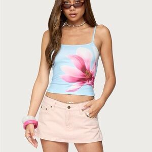 Edikted Blue and Pink Floral Camisole